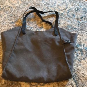 Gray canvas tote bag